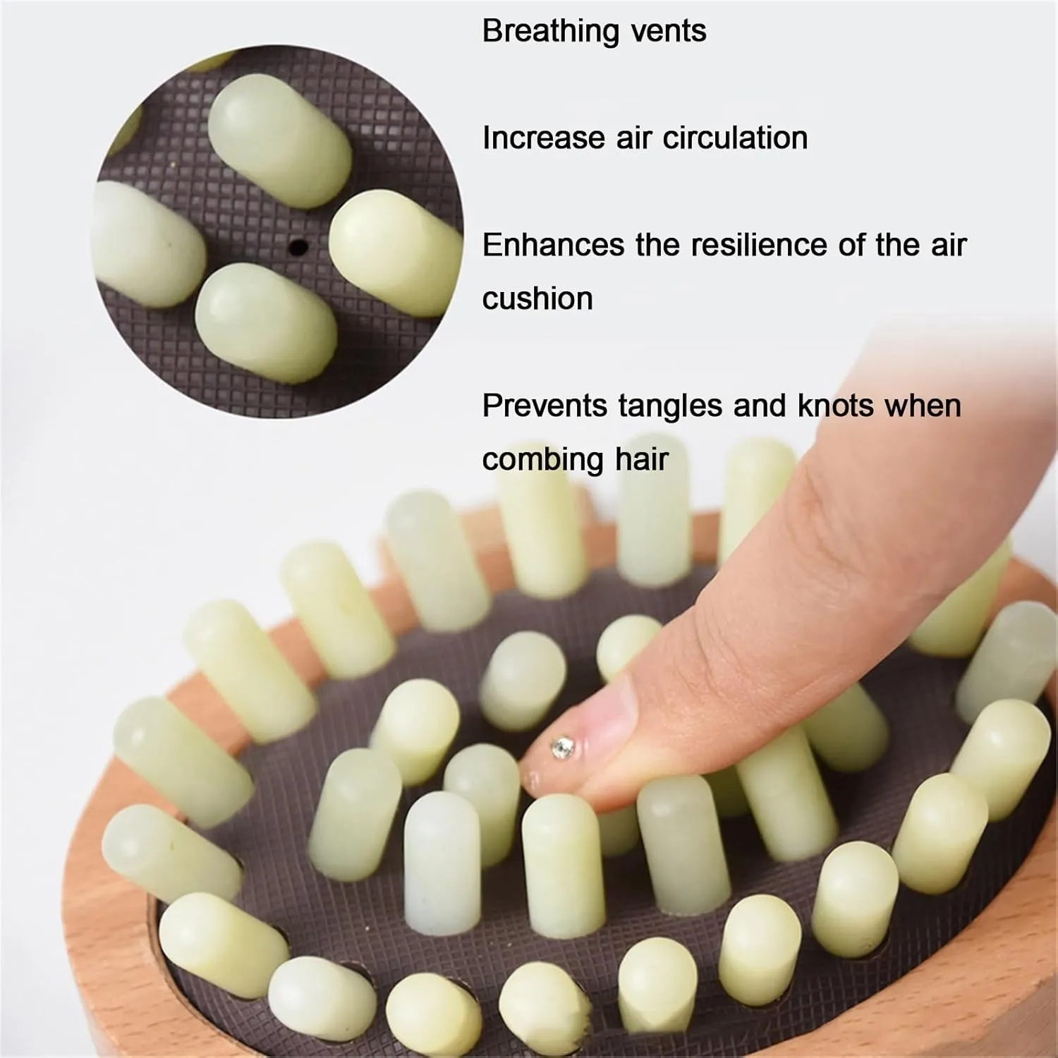 Multifunctional Jade Air Cushion Meridian Pressure Brush, Body Scraping Handheld Massage Brush Blood Circulation Anti Cellulite Cellulite Massage Tool Stress Relief(Cyan)