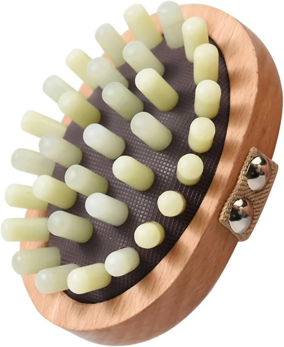 Multifunctional Jade Air Cushion Meridian Pressure Brush, Body Scraping Handheld Massage Brush Blood Circulation Anti Cellulite Cellulite Massage Tool Stress Relief(Cyan)