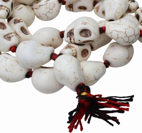 Mund Mala Carved Skull Prayer Beads rayer Healing Meditation Skull Mala
