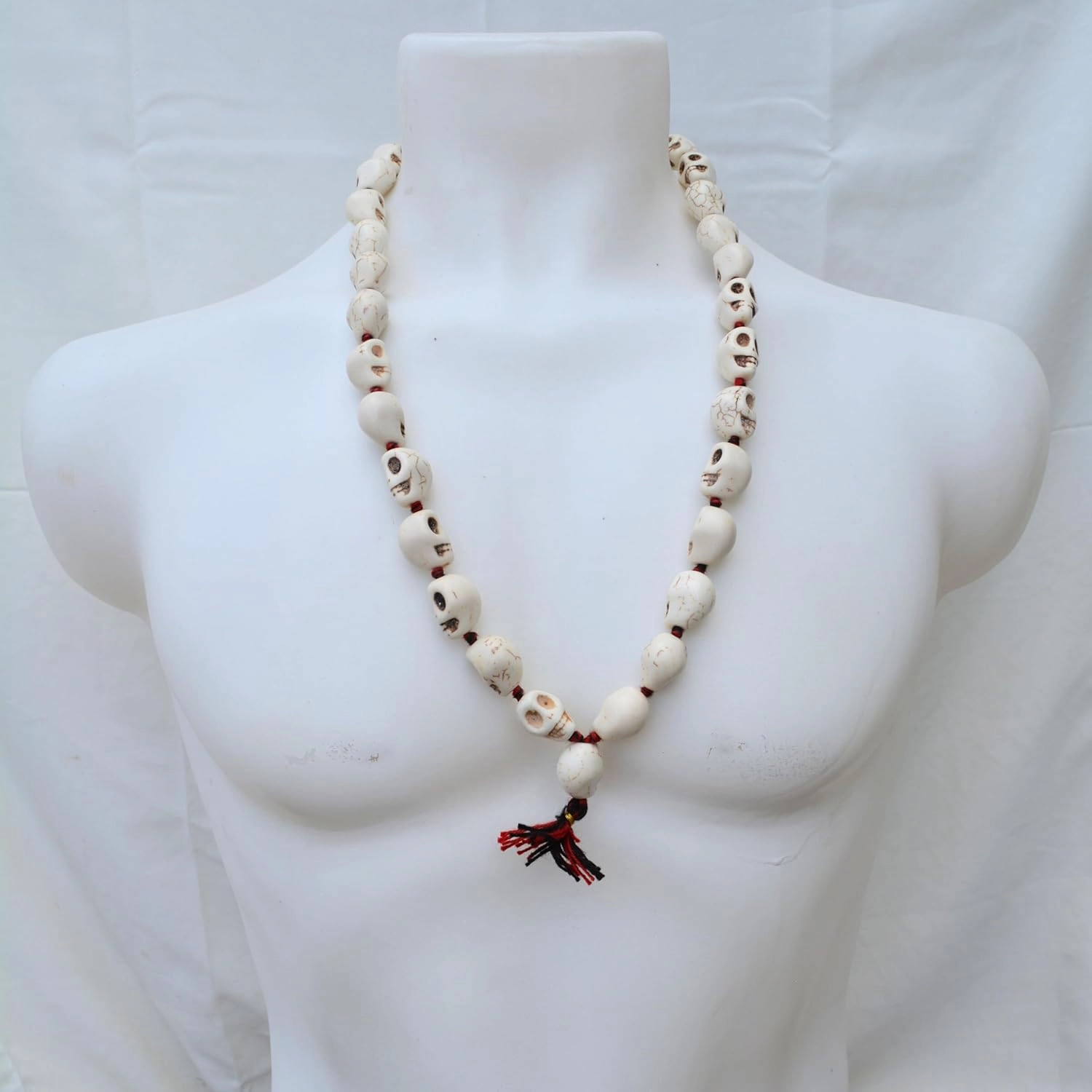 Mund Mala Carved Skull Prayer Beads rayer Healing Meditation Skull Mala