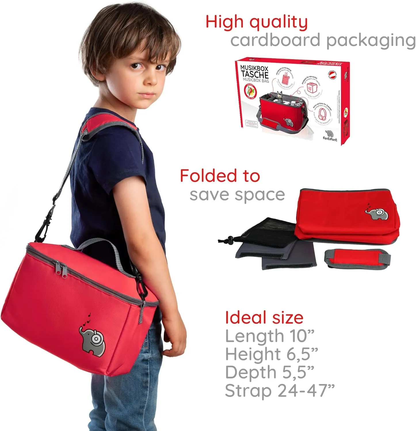 Musicbox bag for Toniebox [   net bag for Tonie storage ] FLEXIBLE TRANSPORT BAG FOR TONIEBOX Bag for figures and box including accessories I with recycled PET