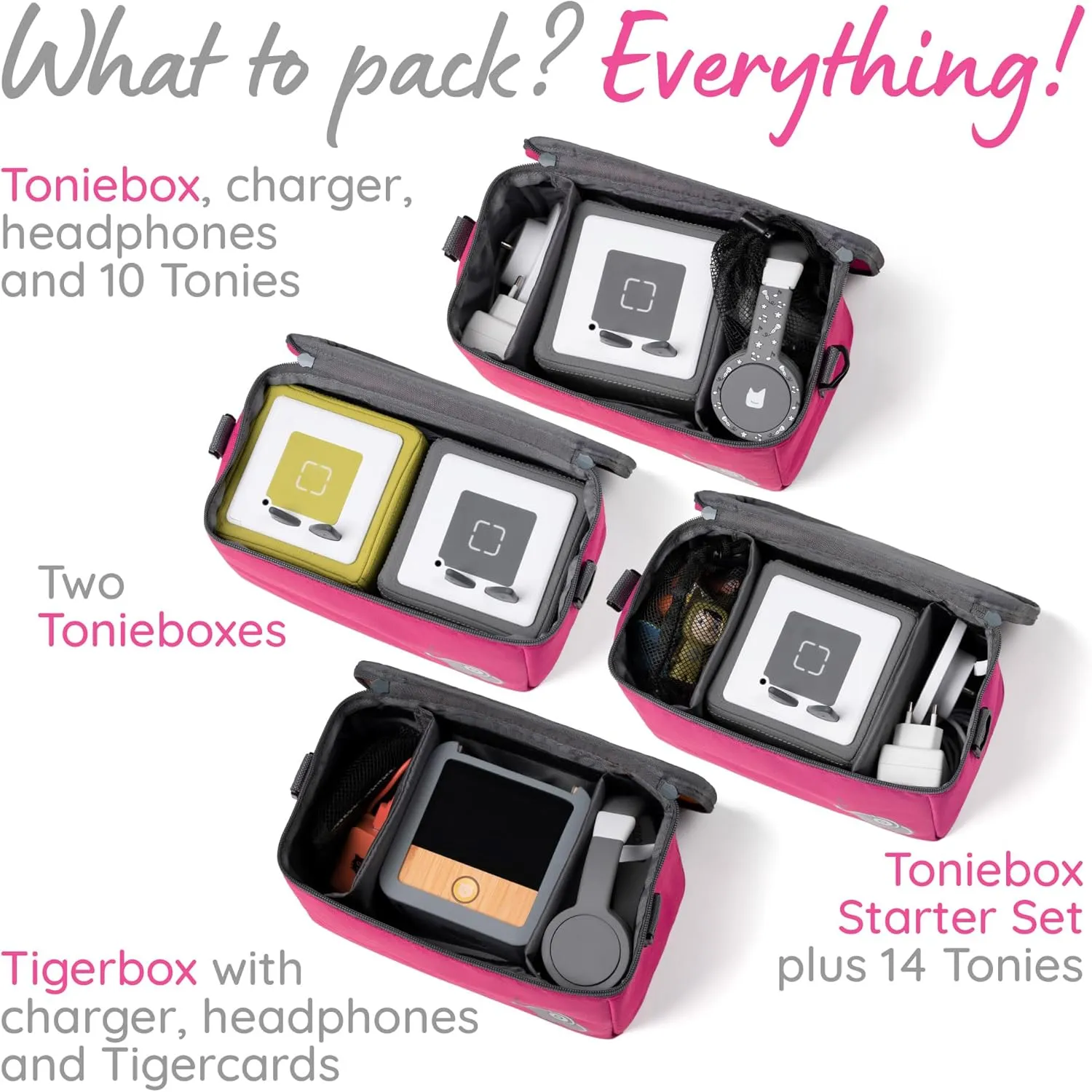 Musicbox bag for Toniebox [   net bag for Tonie storage ] FLEXIBLE TRANSPORT BAG FOR TONIEBOX Bag for figures and box including accessories I with recycled PET