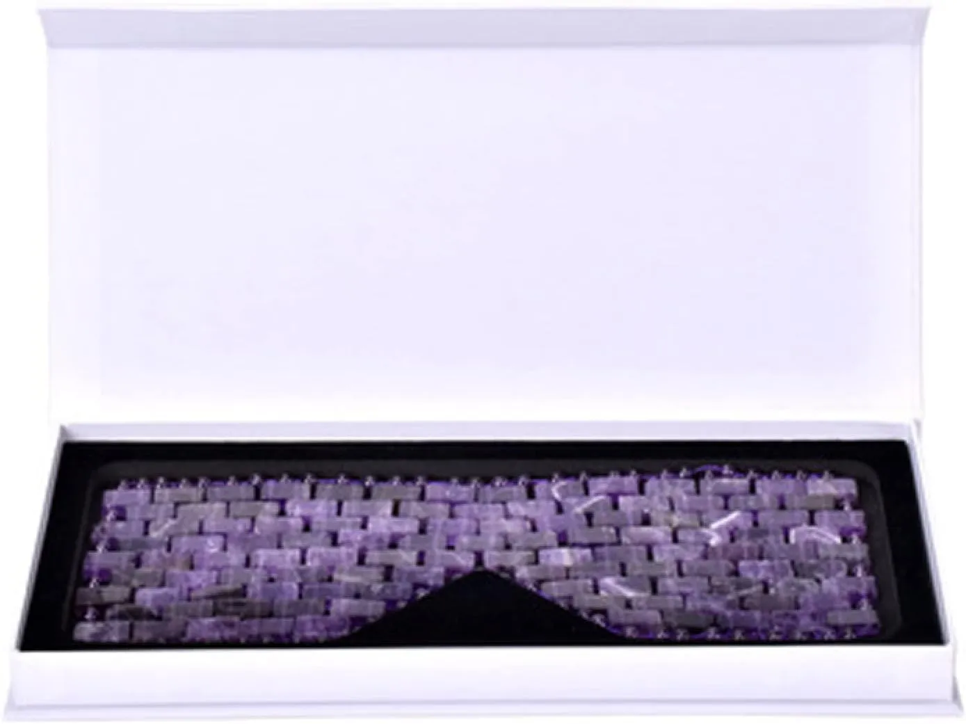 Natural Amethyst Facial Massage Roller Gua Sha Tools Jade Eye Mask Jade Stone Massage Masks Face Massager Skin Care Tool,Eye Mask No Box