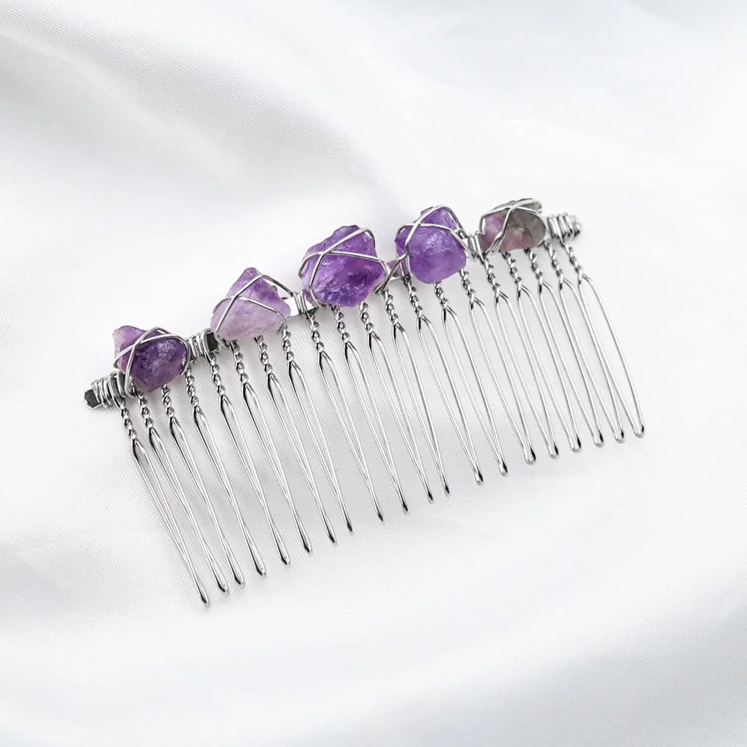 Natural Crystal Hair Jewelry Wedding Accessories Bridal Hair Accessories Wedding Crystal Tiara Hair Combs Raw Quartz Headband,H001-rose Quartz