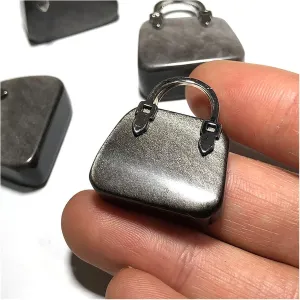 Natural Crystal Rough 1pc Natural Silver Obsidian Purse Handbag Bag Carvings Crystal Stone Reiki Gift Craft Home Room Decoration Jewelry DIY Home Decoration