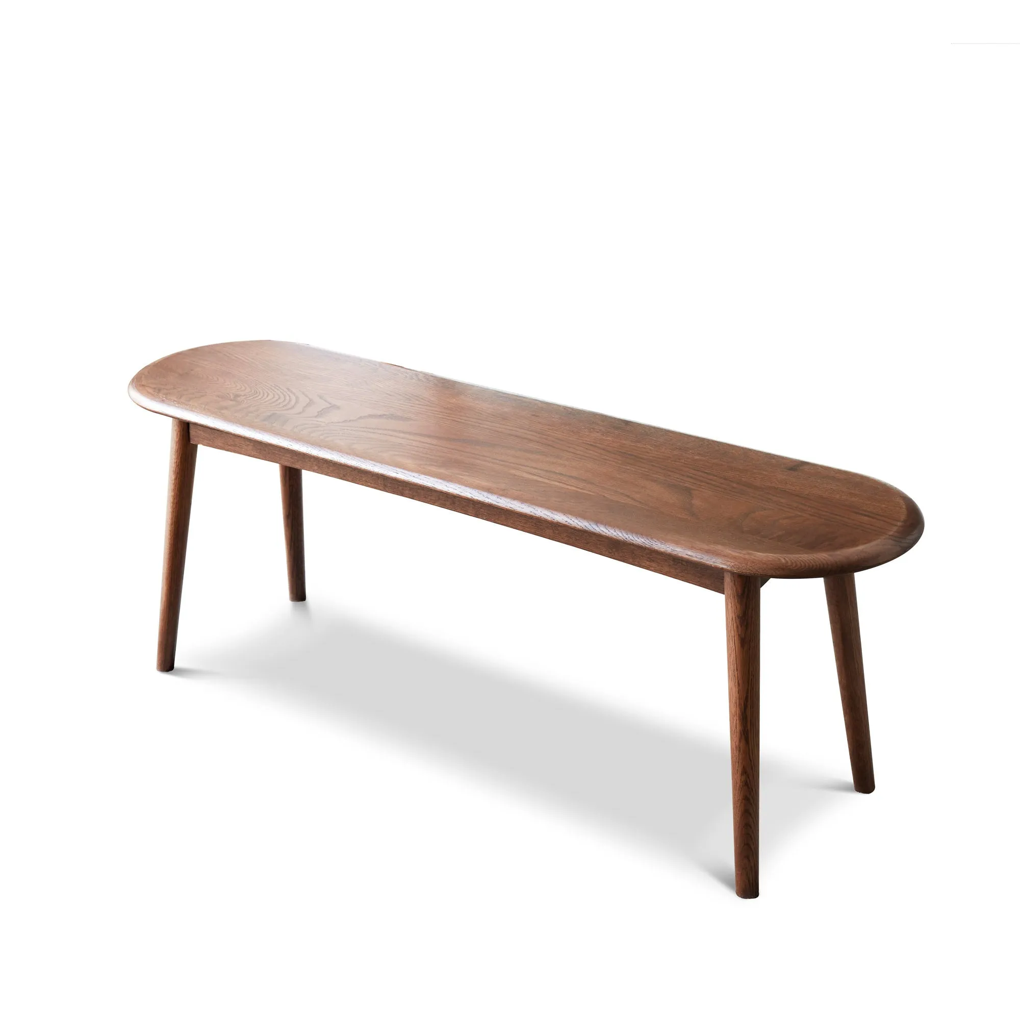 Natural Oak Solid Wood Bench - Walnut