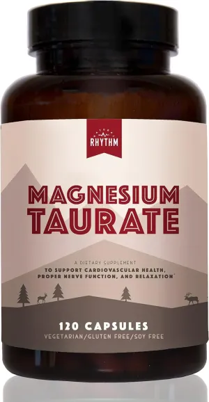Natural Rhythm Magnesium Taurate, High Absorption Taurate, 750mg (150mg of Elemental Magnesium) 120 Capsules