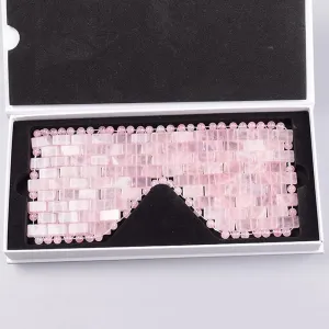 Natural Rose Quartz Face Jade Mask Tool Pink Crystal Jade Eye Mask Gouache Stone Facial Crystal Massager,Eye Mask With Box