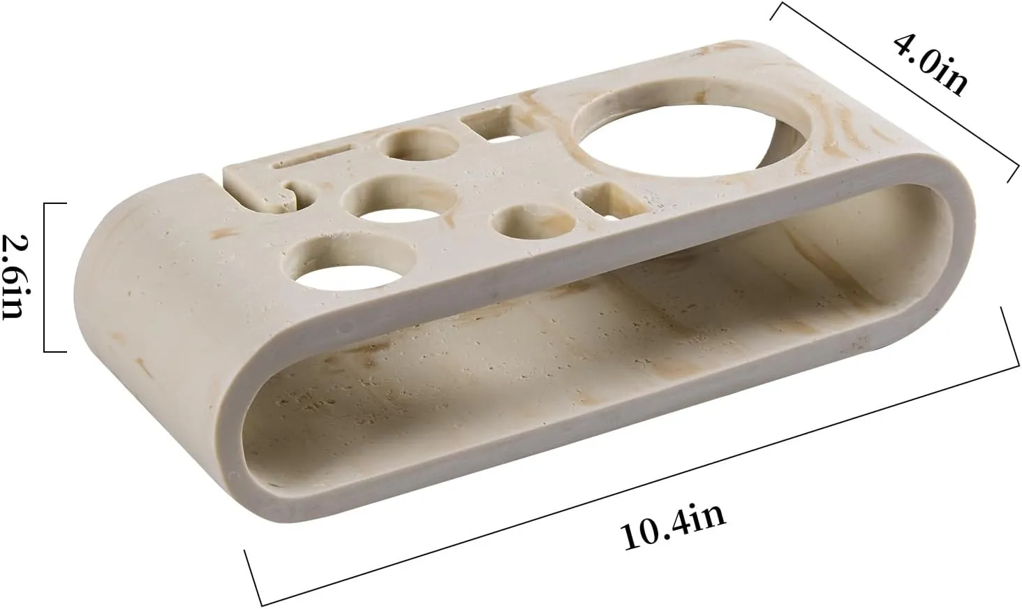 Natural Travertine Textures Beige 9-Piece Bar Tool Holder Stand for Bartender Kit Storage Display (Bar Tools are Not Included), Resin Cocktail Shaker Set Holder, Free Standing Bartender Tool Holder