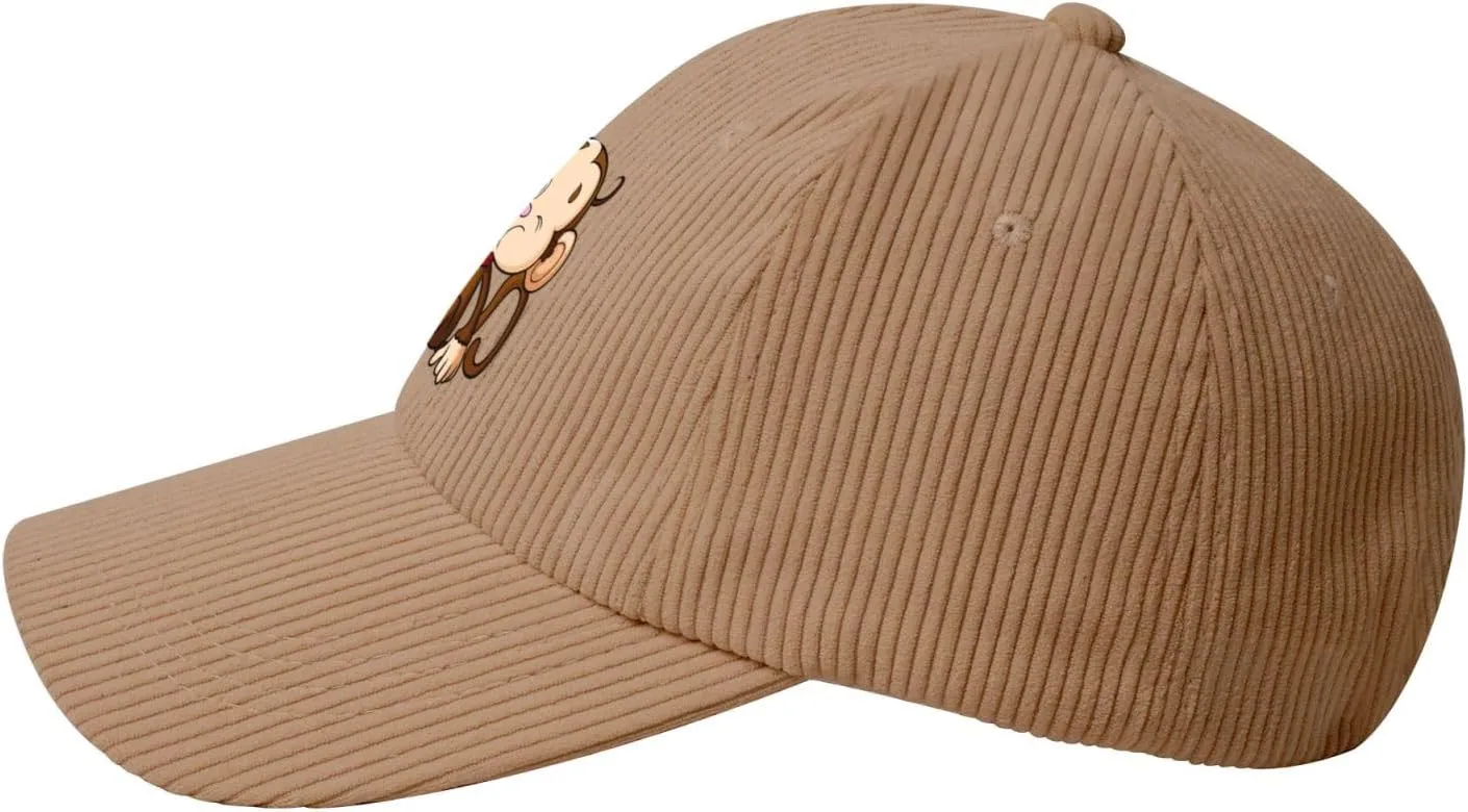 Naughty Monkey Baseball Cap for Men Women Corduroy Baseball Caps Trucker Caps Sun Hat