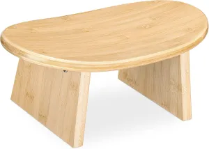 Navaris Bamboo Meditation Stool - Bench for Meditating, Yoga, Practice - Angled Ergonomic Seat with Round Edges for Comfortable Postures - Light Brown