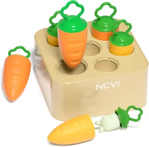 NCVI Baby Carrot Bunny Picking Toy for Harvest Games, Food-Grade Silicone Montessori Educational Carrot Pulling Sorting Toy for Toddler Girls Boys 1-3 Years Old, Easter Gift Basket Stuffers Fillers
