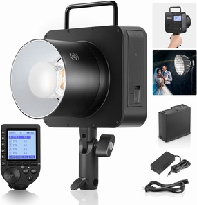 NEEWER Q4 400Ws Studio Flash Outdoor Strobe 2.4G TTL& QPRO-C Trigger Compatible with Canon, 1/8000 HSS/30W Modeling Lamp/400 Full Power/0.01-1.2s Recycle/21.6V 2800mAh Battery for Wedding Photography