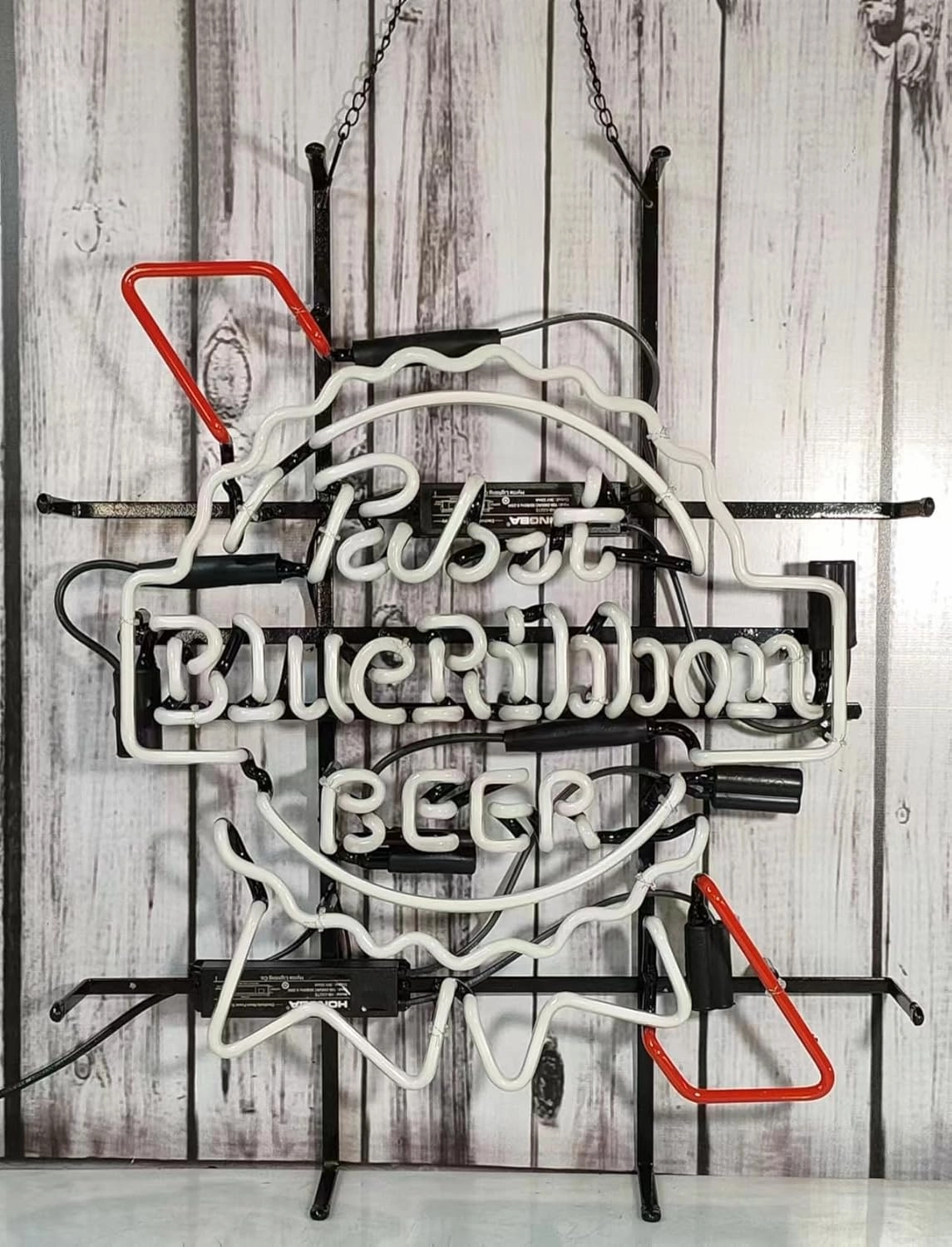 Neon Signs Bar Beer Pabsts Blue Ribbon Sign Glass Neon Signs for Office Hotel Wedding Birthday Party Man Cave Neon Light Art Wall Lights 24 X 20 Inches