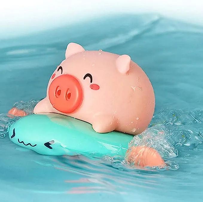 New Baby Bath Swimming Bath Pool Toy Cute Surf Pig Animal Bath Toy