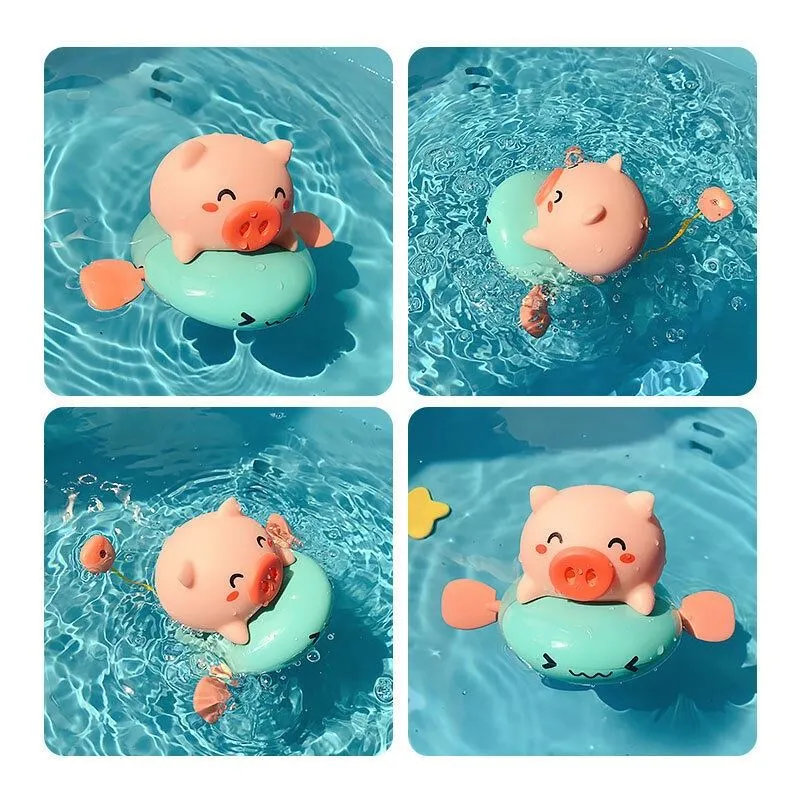 New Baby Bath Swimming Bath Pool Toy Cute Surf Pig Animal Bath Toy