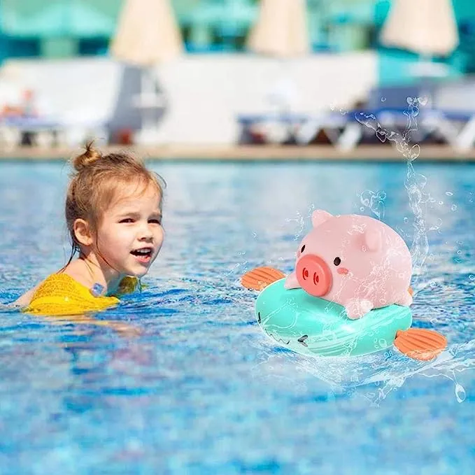 New Baby Bath Swimming Bath Pool Toy Cute Surf Pig Animal Bath Toy