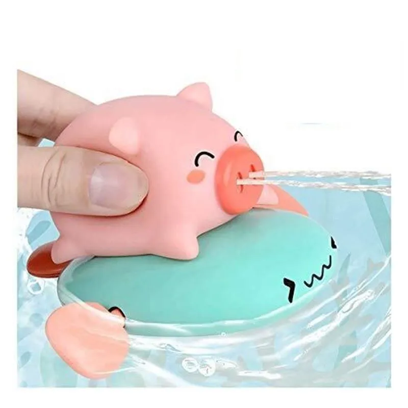 New Baby Bath Swimming Bath Pool Toy Cute Surf Pig Animal Bath Toy
