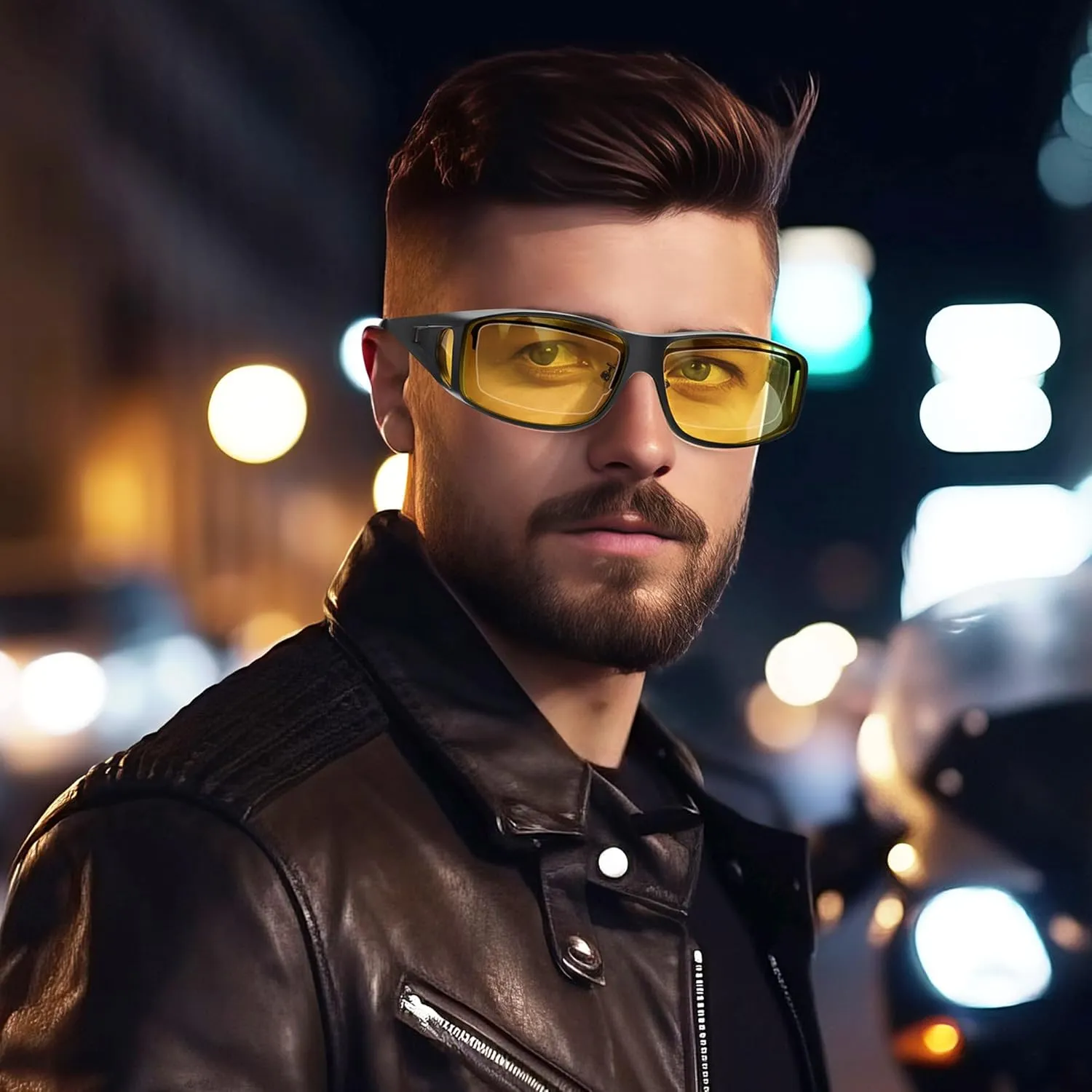 Night Vision Driving Glasses Fit Over Glasses, Wrap Around Nighttime Glasses Anti Glare Polarized for Men Women