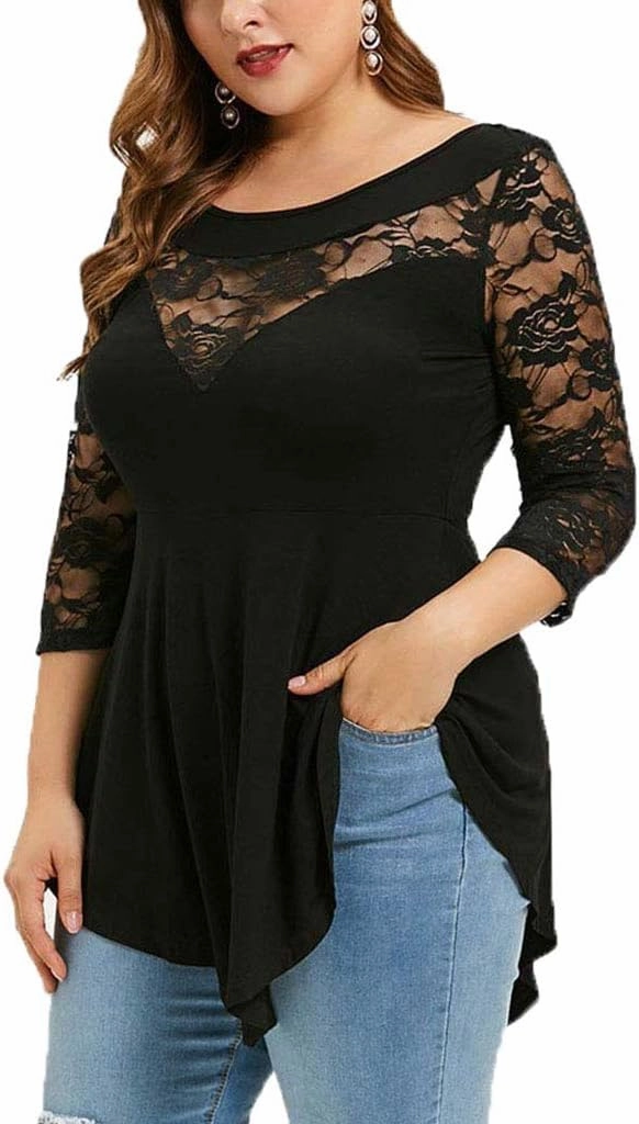 Nihsatin Women's Plus Size Lace up Ribbed Tops Casual T-Shirts Gothic Corset Top