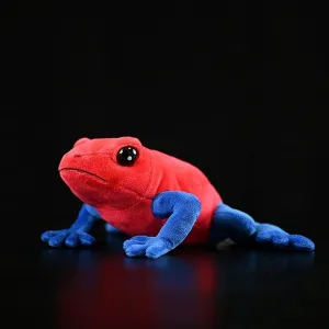 Nohito Poison Dart Frog Stuffed Animal, Realistic Strawberry Poison Dart Frog Tree Toad Plush Toy, Soft Kawaii Rainforest Animals Plushie Pillow Doll Toys