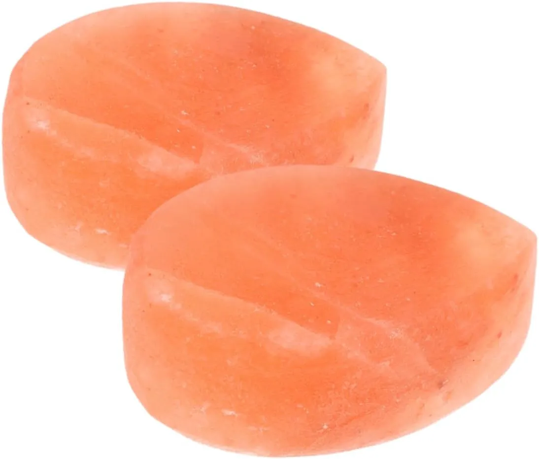 NOLITOY 2pcs Natural Salt Massage Stones Hand Carved Crystal Exfoliating Tool for Relaxation Spa and Home Use Water Resistant Design for Foot Care Treatment