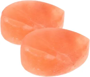 NOLITOY 2pcs Natural Salt Massage Stones Hand Carved Crystal Exfoliating Tool for Relaxation Spa and Home Use Water Resistant Design for Foot Care Treatment