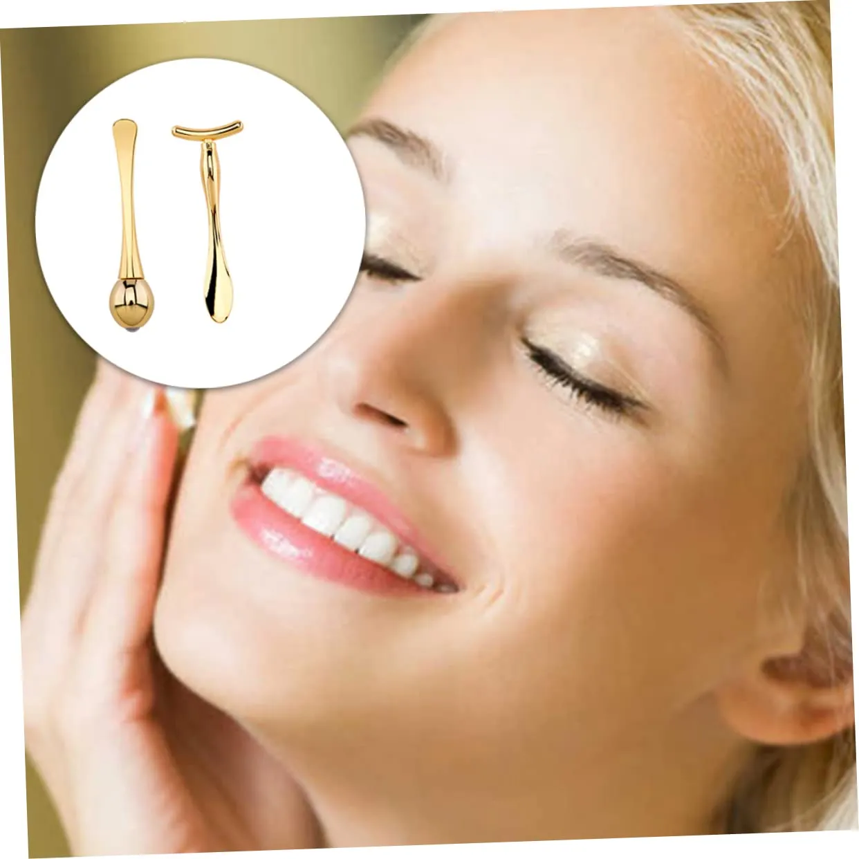 NOLITOY 3sets Scoop Shaped Massage Stick Ends for Smooth Skin Care Portable and Compact Design for Eye Essence Application and Puffiness Reduction