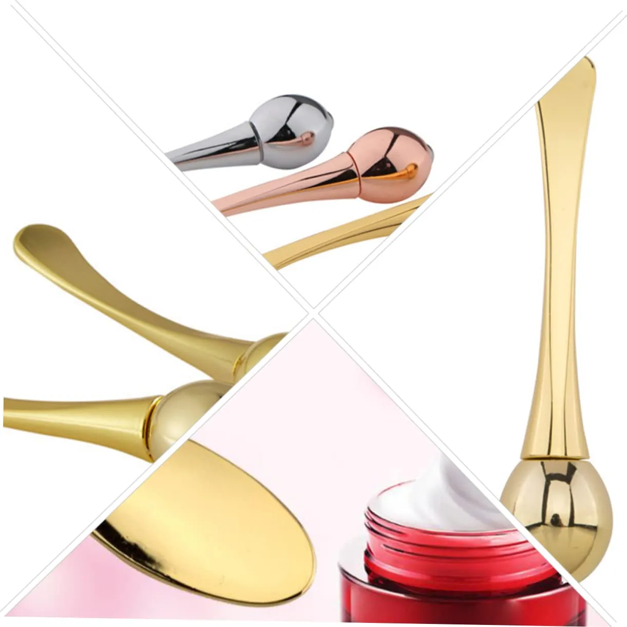 NOLITOY 3sets Scoop Shaped Massage Stick Ends for Smooth Skin Care Portable and Compact Design for Eye Essence Application and Puffiness Reduction
