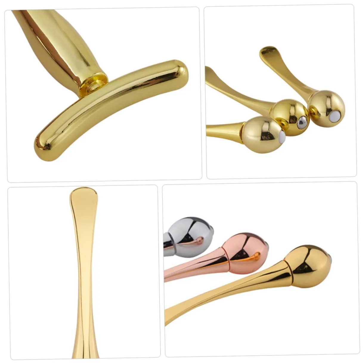 NOLITOY 3sets Scoop Shaped Massage Stick Ends for Smooth Skin Care Portable and Compact Design for Eye Essence Application and Puffiness Reduction