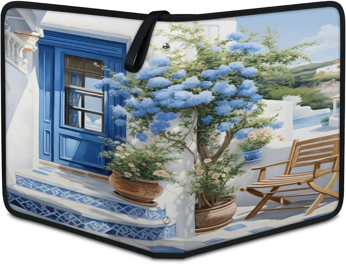 Nordic Door 3 Ring Trading Zipper Binder Strap, Trading Card Binder 4 Pocket, 400 Pockets Card Holder with 50 Removable Sleeves for Game Cards