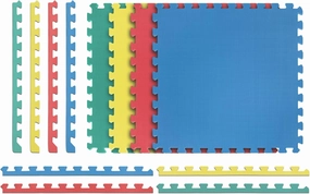 Norsk Solid Color Multi-Purpose Foam Flooring - EVA Foam Interlocking Tiles (Multi Color, 12 Tiles - 48 Sq. Ft)