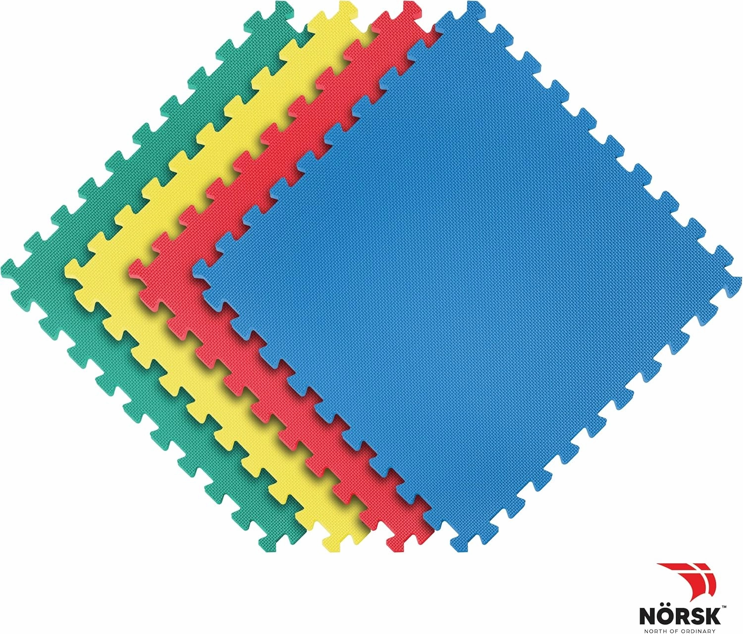 Norsk Solid Color Multi-Purpose Foam Flooring - EVA Foam Interlocking Tiles (Multi Color, 36 Tiles - 144 Sq. Ft)