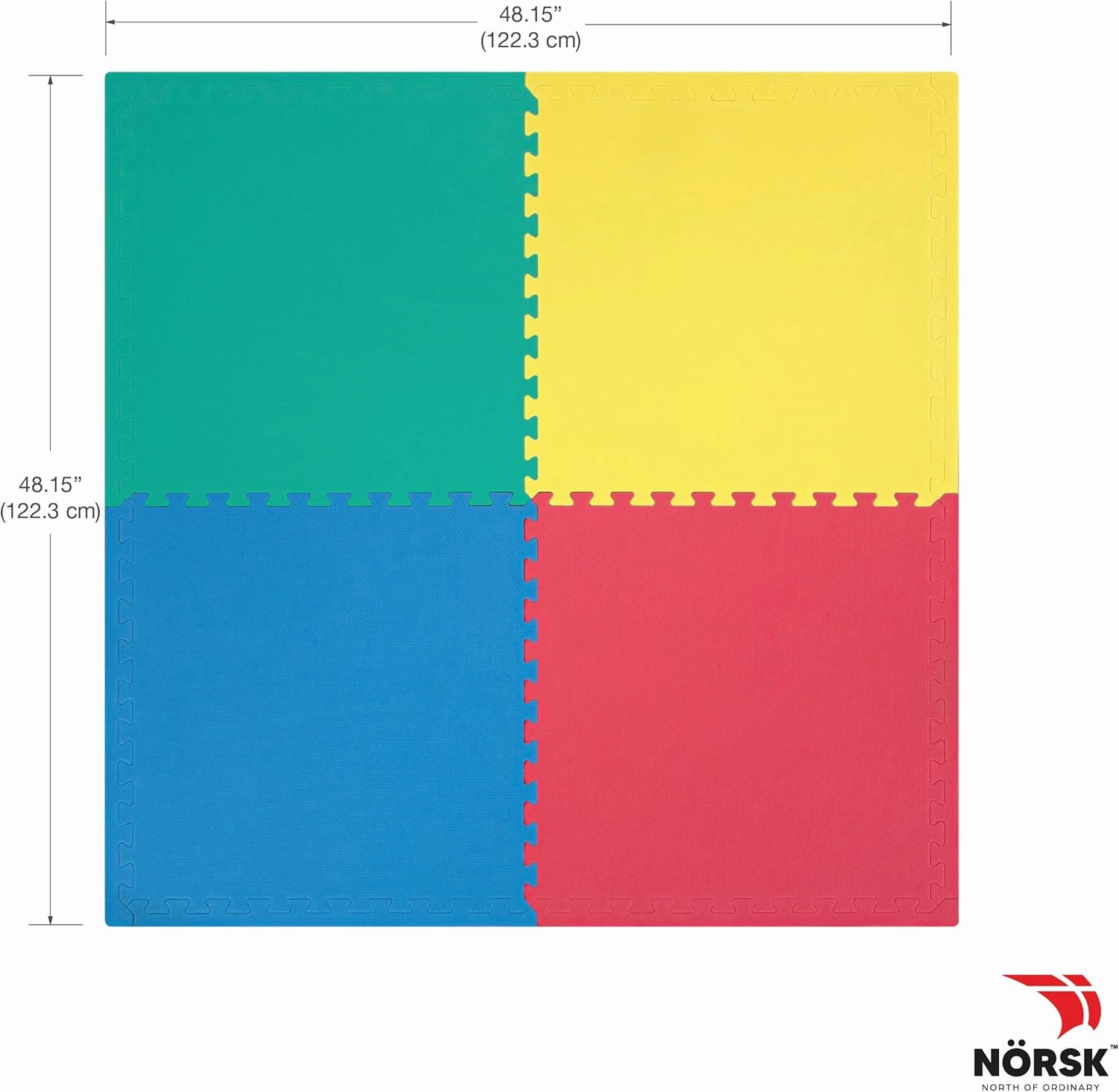 Norsk Solid Color Multi-Purpose Foam Flooring - EVA Foam Interlocking Tiles (Multi Color, 36 Tiles - 144 Sq. Ft)