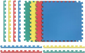 Norsk Solid Color Multi-Purpose Foam Flooring - EVA Foam Interlocking Tiles (Multi Color, 36 Tiles - 144 Sq. Ft)