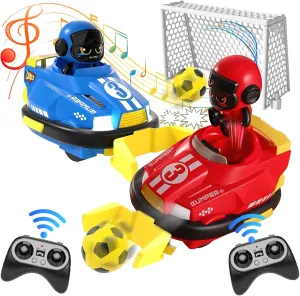OBEST 2 Pack Remote Control Bumper Cars Toys for Kids, Speed Bumper Cars Games, RC Battle Bumpers, Cartoon Cars with Music & Light, Christmas Birthday Gifts
