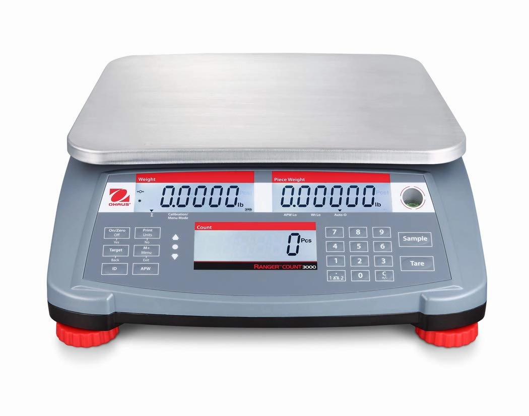 OHAUS RC31P3 Ranger Count 3000 Compact Bench Scale, 6 lb/3 kg Capacity, High-Resolution Counting, Portable Design, and Backlit LCD Display