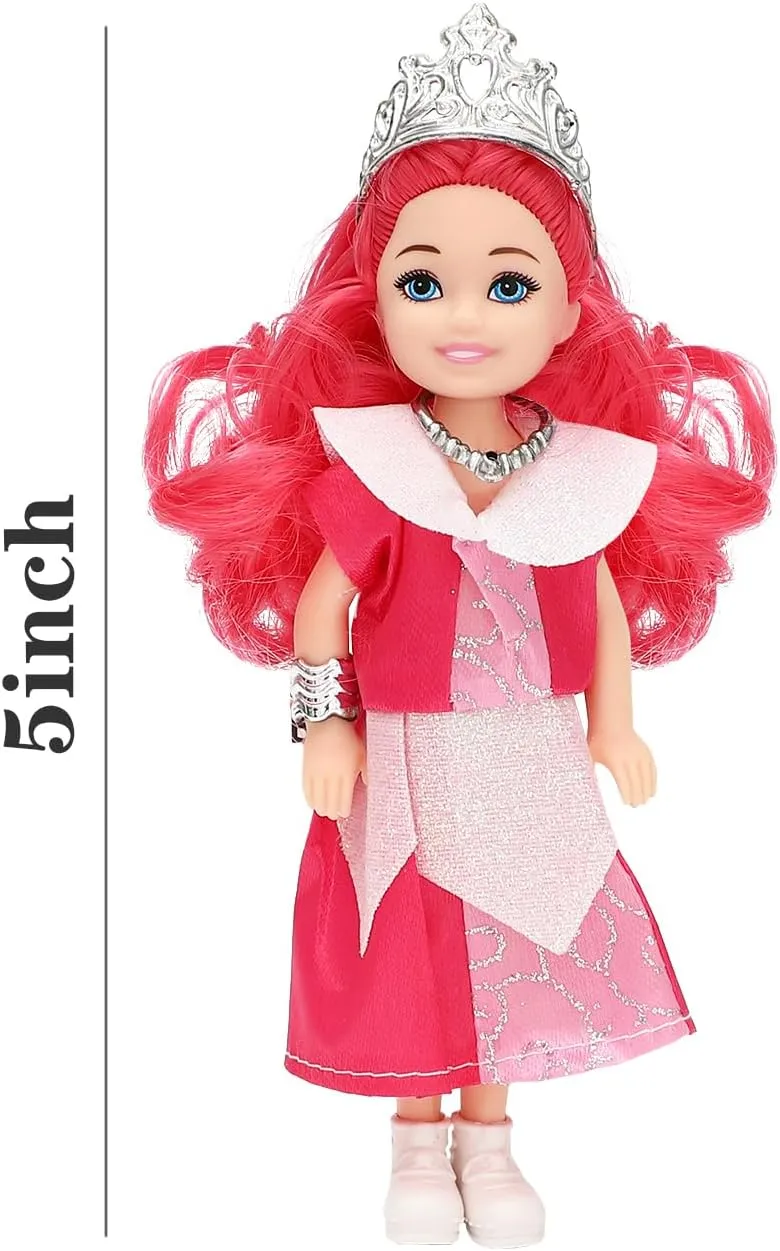 ONEST 8 Sets 6 Inch Dolls Cute Girl Doll Include 8 Pieces Girl Mini Dolls, 8 Sets Handmade Doll Clothes and Shoes