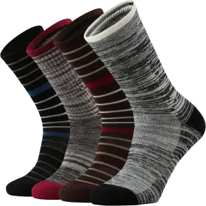 ONKE Merino Wool Socks for Women Ladies Cushion Crew Medium Weight Colorful Comfy Outdoor Trail Hiking Hike All Seasons Warm