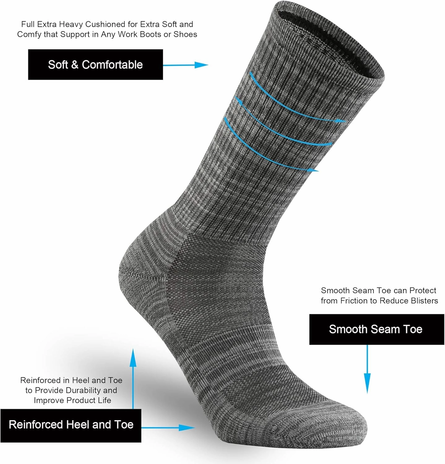 ONKE Merino Wool Socks for Women Ladies Cushion Crew Medium Weight Colorful Comfy Outdoor Trail Hiking Hike All Seasons Warm