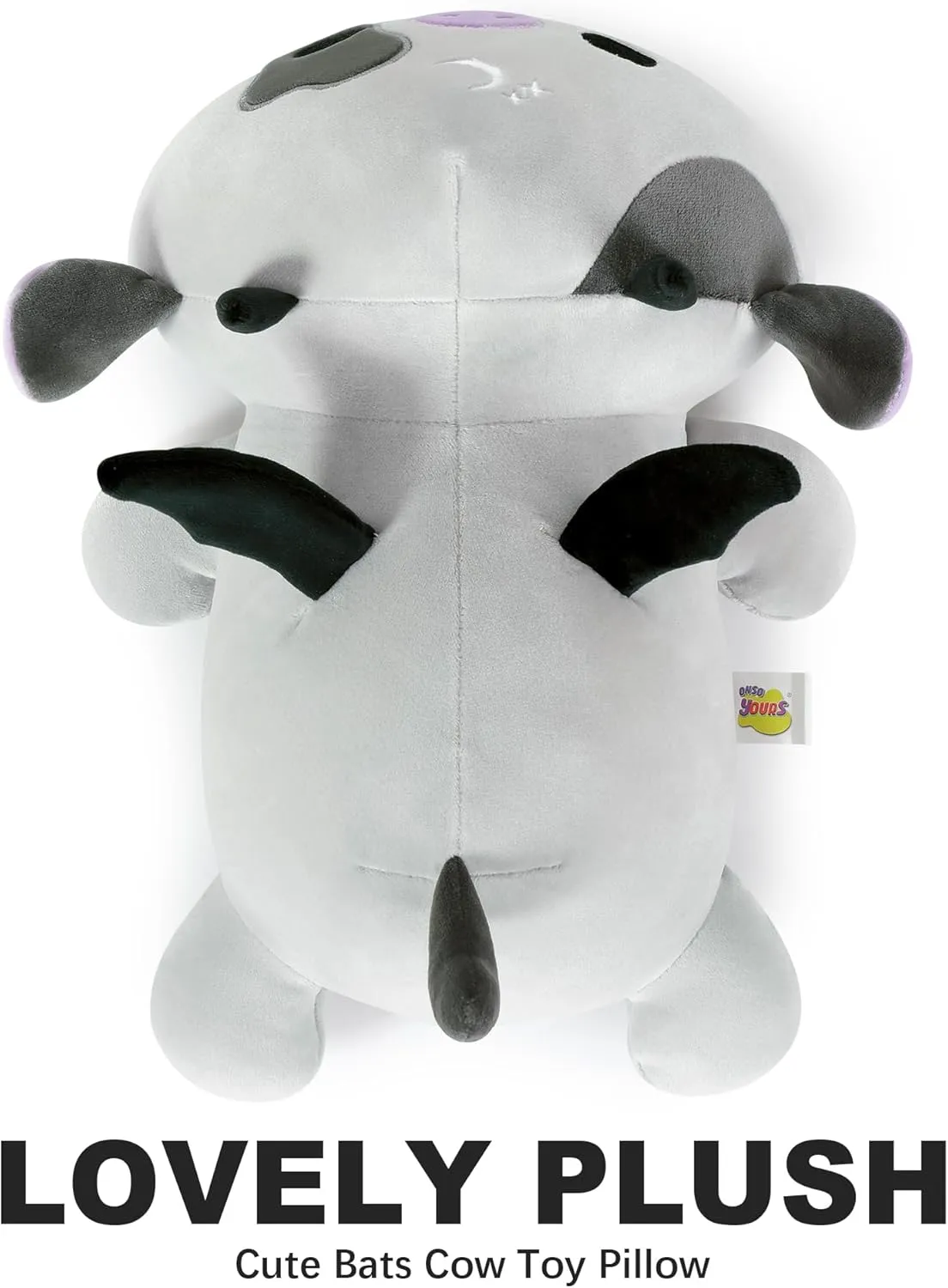 Onsoyours Original Cute Bat Cow Plushie, Soft Stuffed Cow Squishy Plush Animal Toy Cow with Wings Bat Pillow for Kids (Bat Cow, 12")