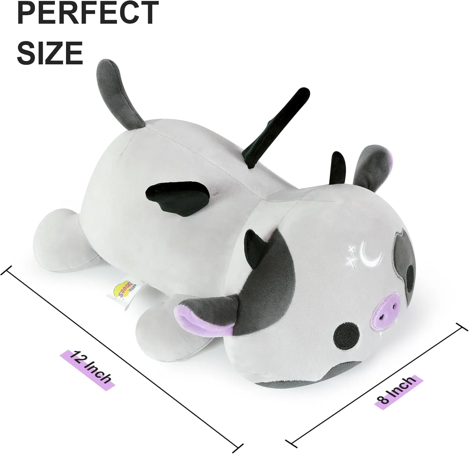 Onsoyours Original Cute Bat Cow Plushie, Soft Stuffed Cow Squishy Plush Animal Toy Cow with Wings Bat Pillow for Kids (Bat Cow, 12")