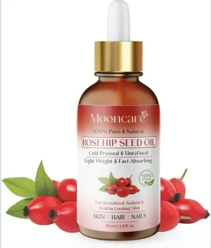 Organic Rosehip Seed Oil for Face & Skin, 100% Pure Cold Pressed Unrefined Natural Rose Hip Oil for Anti-Aging, Acne Scar, Stretch Mark, Skin, Hair & Nails Care, Gua Sha Massage(30ml)