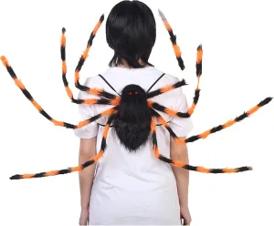 ORHA Halloween Adult Spider Backpack Costume Black Colorful Spider Clothes Funny Woman Candy Bag 8 Spider Legs Horror Plush Spider Decoration (Colorful)