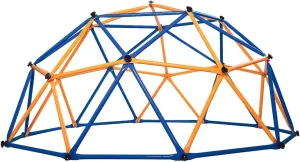 Outdoor Dome Climber, Monkey Bars Climbing Tower, Jungle Gym Playground for Kids Aged 3-10, Blue & Yellow