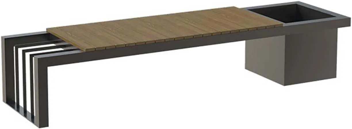 Outdoor Park Planter Bench Outdoor Planter Box with Bench Wood Outdoor Garden Bench Planter Bench, L180cm*D50cm*H40cm Park Flower Box Bench