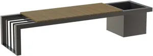 Outdoor Park Planter Bench Outdoor Planter Box with Bench Wood Outdoor Garden Bench Planter Bench, L180cm*D50cm*H40cm Park Flower Box Bench