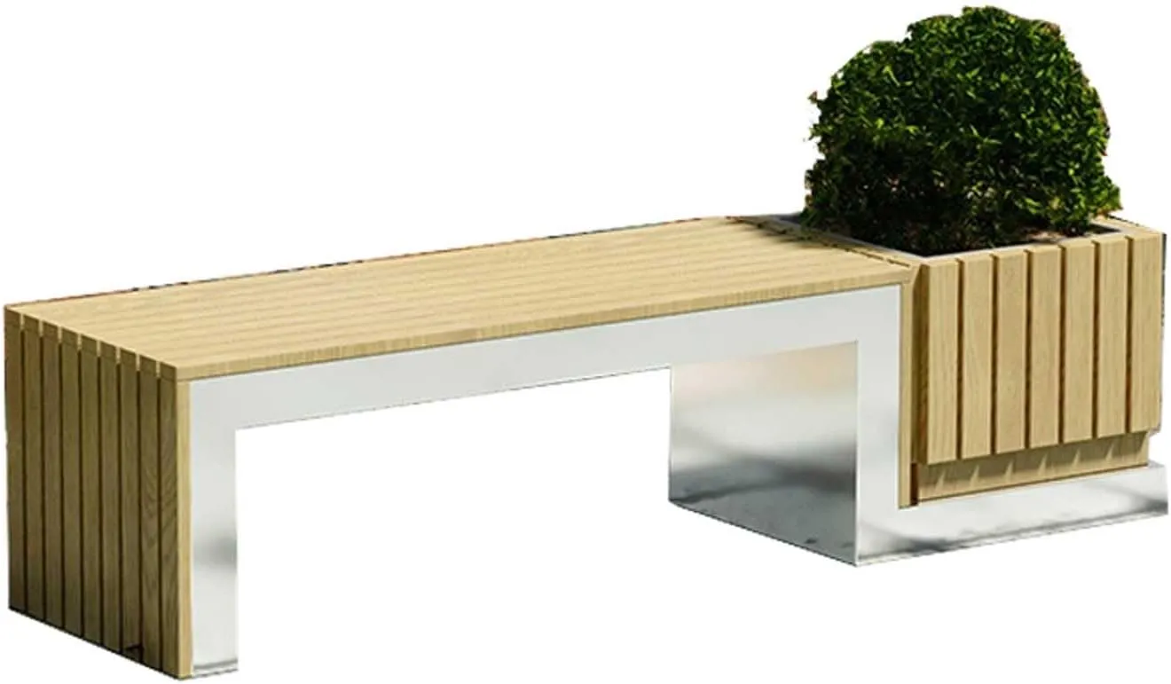 Outdoor Park Planter Bench Outdoor Preserved Wood Planter Benches with Bench Commercial Planter Box for Porch, Patio, Garden and Backyard Park Flower Box Bench