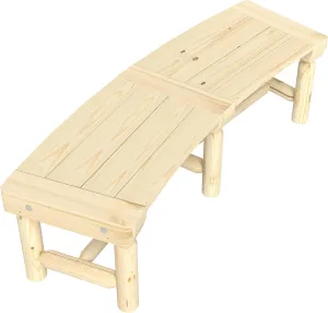 Outsunny Wooden Garden Bench, Semicircular Round Outdoor Tree Bench, Wrap Around Park Bench for Yard, Patio, Deck, Lawn, Natural