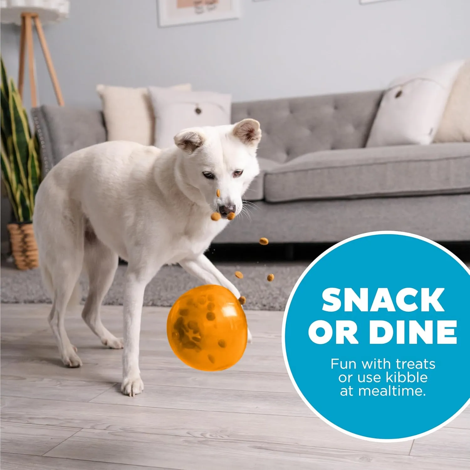 Outward Hound by Planet Dog Snoop Durable Interactive Treat Dispensing Dog Toy, Large, Orange